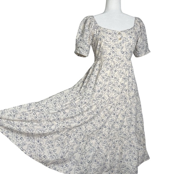 Rag &‎ Bone Calista Dress S Babydoll Midi Tiered Henley Lined Cottage Prairie - Picture 4 of 8